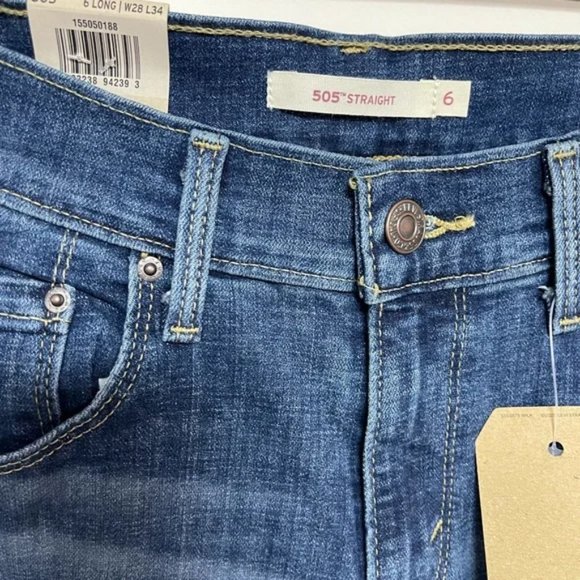 BNWT Levi’s ladies size 6 or W28 505 Straight jean - Picture 3 of 8